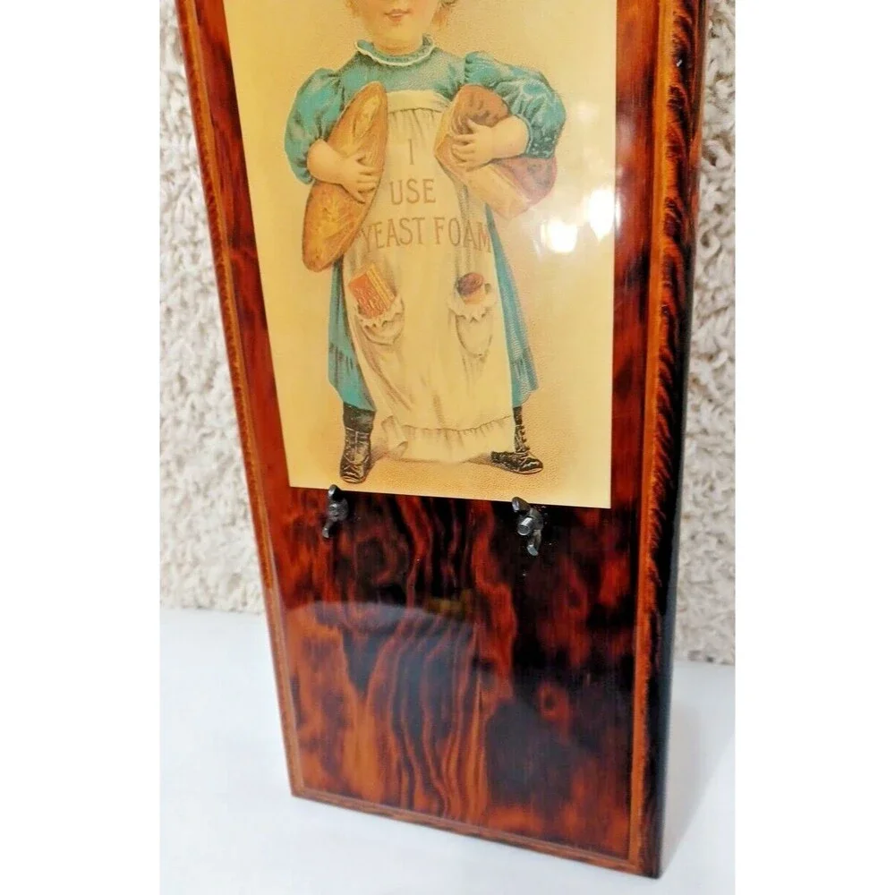 Vintage Yeast Foam Memo Pad Wood Wall Plaque Baker Girl Advertising 14.5” Sign